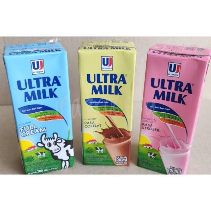 

Susu Ultra 200ml (cokelat, strawberry, full cream)