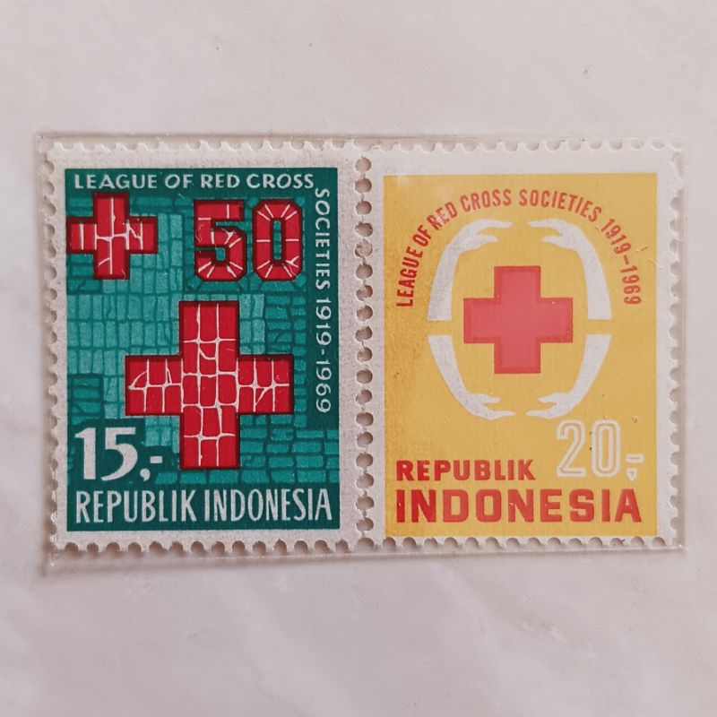 

(AC) Perangko Indonesia 1969 50 Tahun Liga Palang Merah Set Lengkap 2 pcs Mint