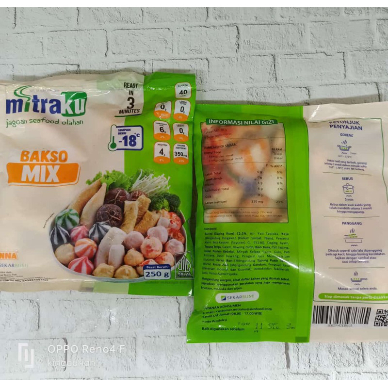 

Mitraku Bakso Ikan Mix 250 gram