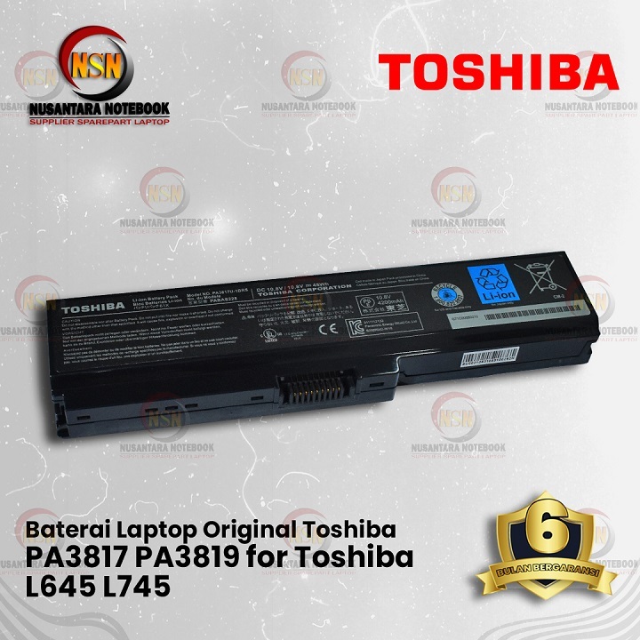 Battery Baterai Toshiba 3817 Original C640 L645 L740 L735