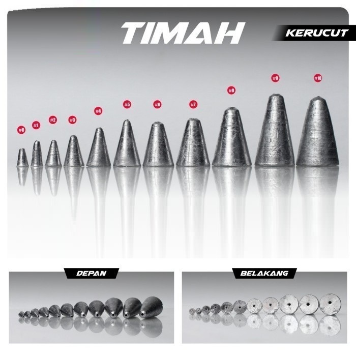 Timah Kerucut Kiloan | Timah Pancing Kiloan