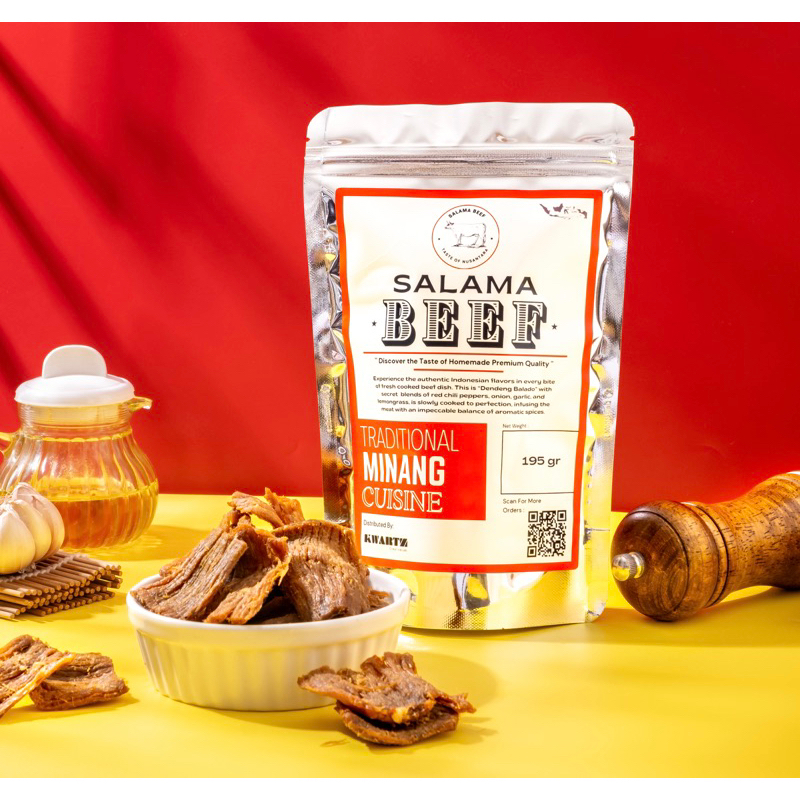 

Dendeng balado 195gr - Salama beef (FULL DAGING + 190 gr SAMBAL BALADO)