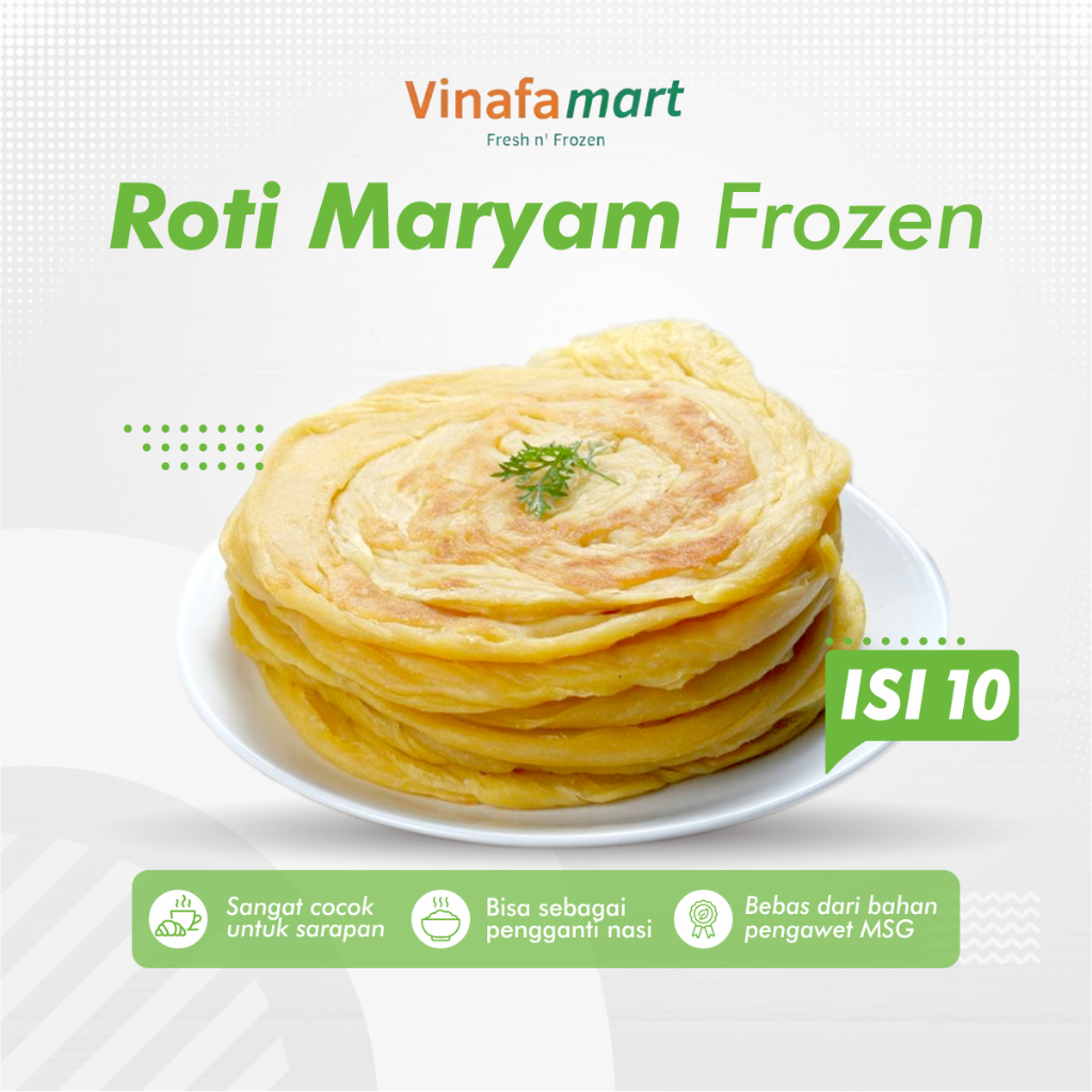 

Roti Maryam Canai Cane Frozen Homemade Original Isi 10 Pcs