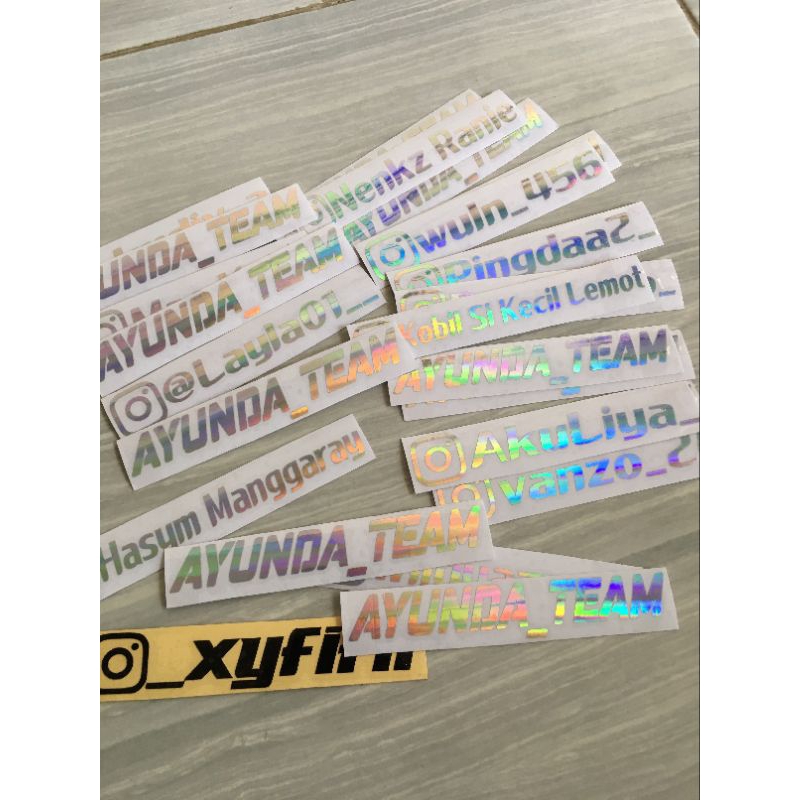stiker nama ig costum hologram namajepang,Yt,Tt,Ig,Dll