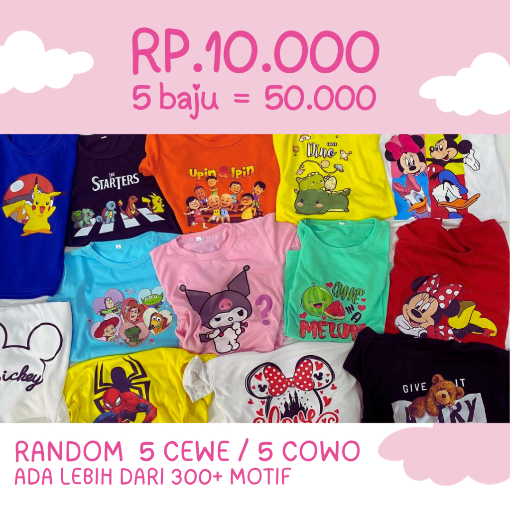 Paket Baju Anak 5 PCS = 50.000