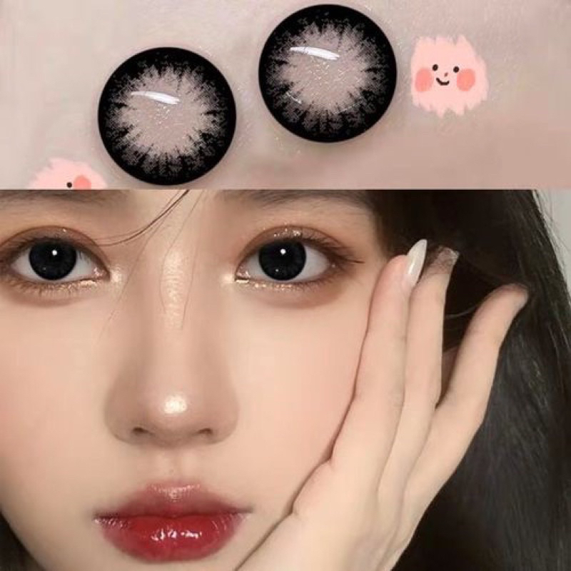 SW21 l softlens hitam natural l softlens beda minus l Lensa kontak