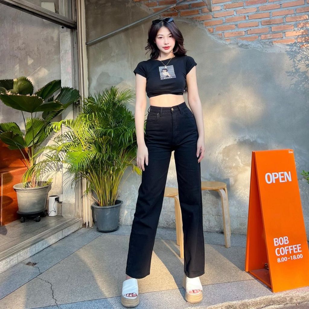 Denim Celana Jeans Biru Panjang Basic Premium Celana Lepis Wanita Celana Wanita Kulot