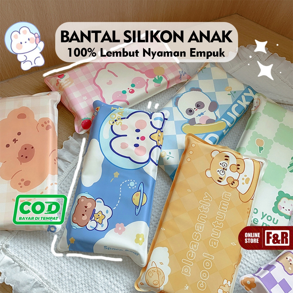 Pillow Cooler Bantal Silikon Anak Gel Dingin Motif Karakter Spons Busa Dengan Pendingin Air