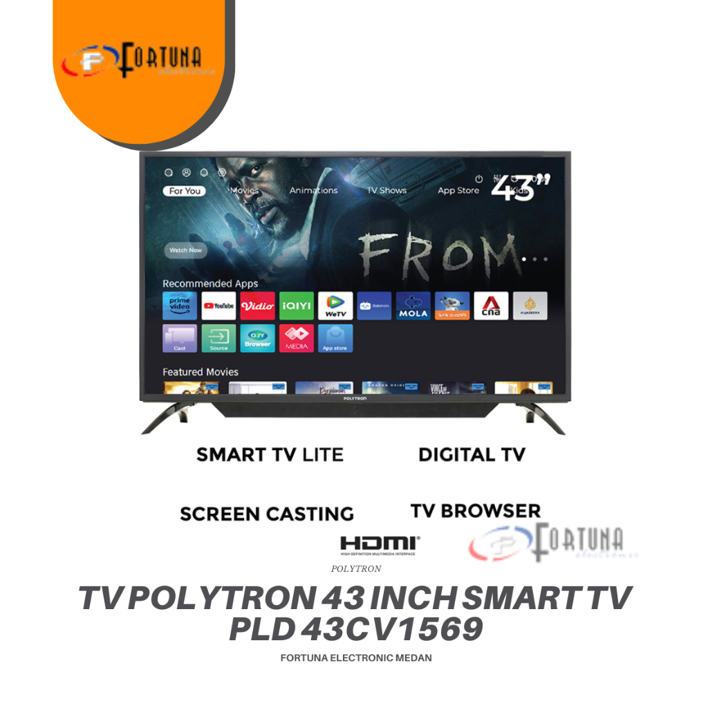 TV POLYTRON 43 INCH SMART DIGITAL PLD43CV1569 MEDAN