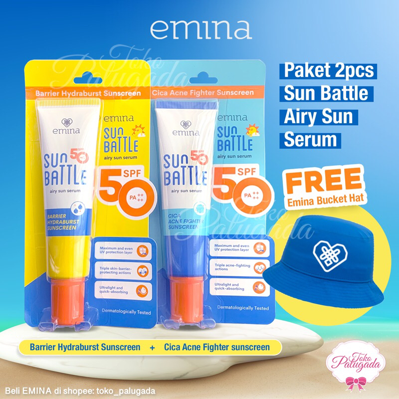 Paket Emina Sun Battle Airy Sun Serum - Paket Sunscreen Emina