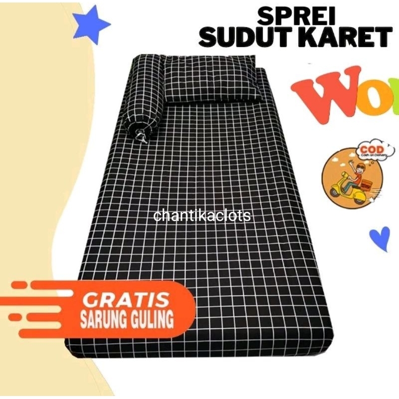 SPREI MOTIF KOTAK / SPREI LEMBUT / SPREI KATUN/ SPREI AESTHETIK / SPREI KOTAK-KOTAK SPREI 90X200 120