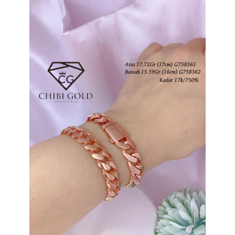 Gelang tangan emas Orodavinci emas 750 kadar 17k