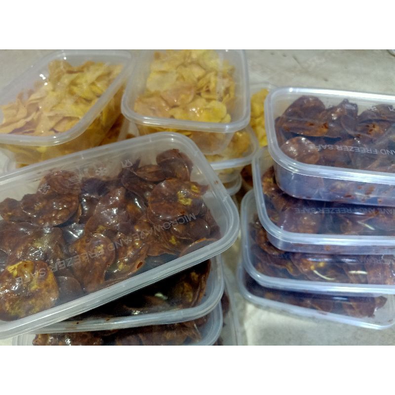 

Kripik pisang coklat lumer (pisang tanduk)