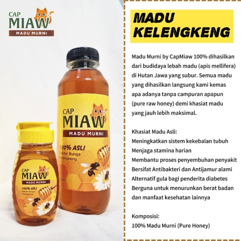 

Madu Asli 100% Murni Nektar Kelengkeng Pengganti Gula | Pure Natural Raw Honey | Cap Miaw