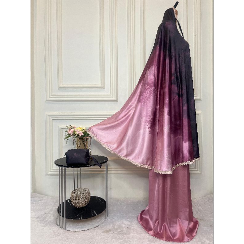 mukena dewasa Armani silk premium mukena 2in1 plus tas kotak traveling