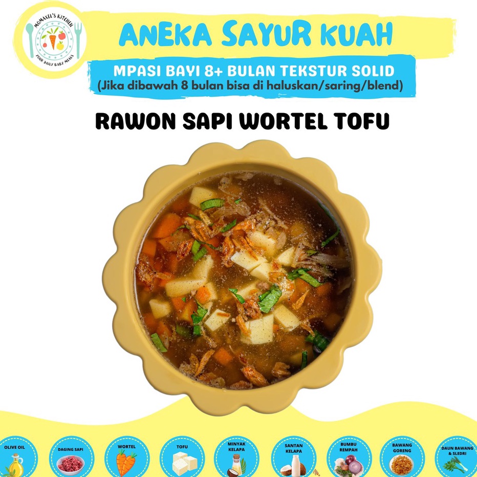 

V44859 RAWON SAPI WORTEL TOFU CATERING MAKANAN BAYI MPASI FROZEN BEKUPENAMBAH BERAT BADAN ANAK