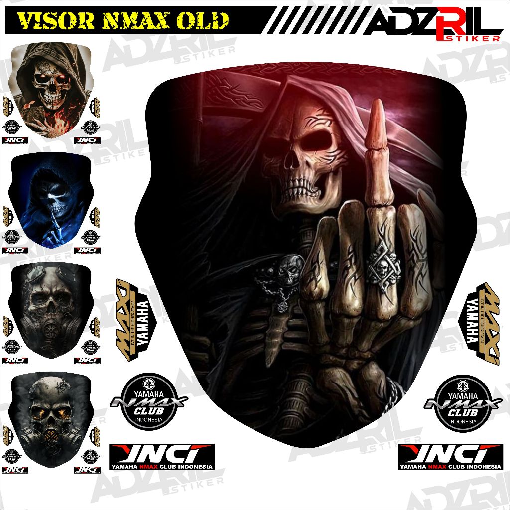 Stiker visor Winshield yamaha  Nmax Old 155  2015-2019 TENGKORAK FUCEK YOU KEREN  (049) / stiker  Wi