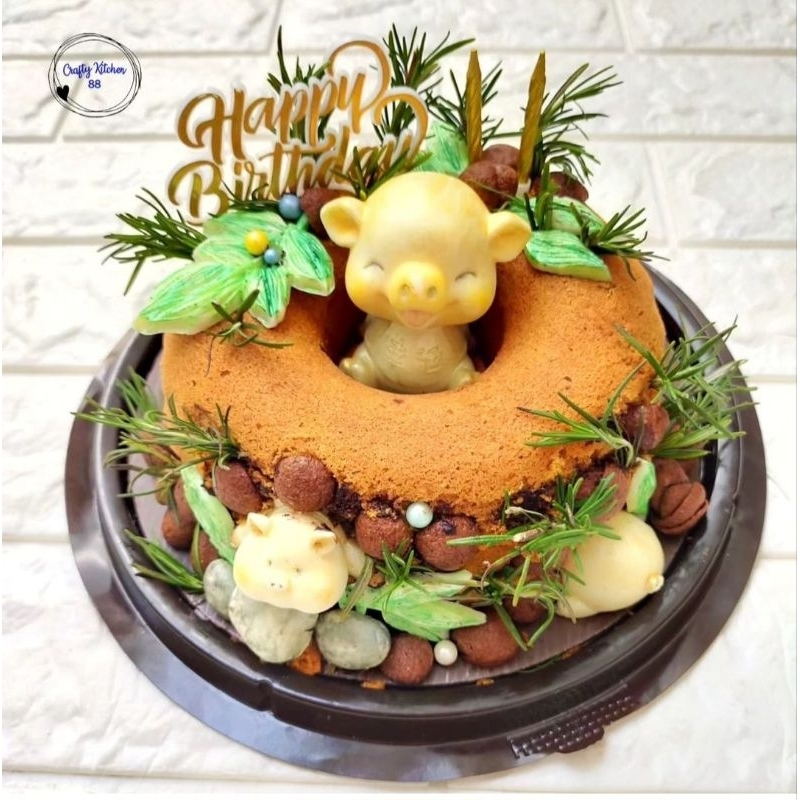 

Biscoff Lotus Marmer Cake Ulang Tahun Hias/Hampers (Cute Pig)