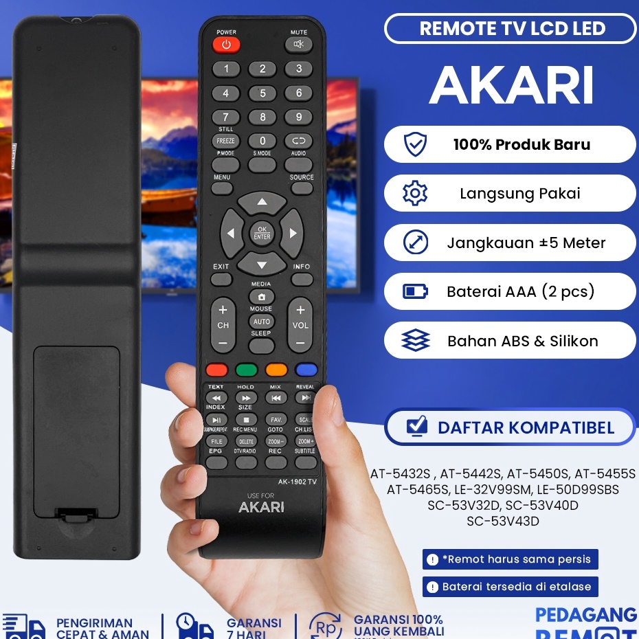 iQ Remot Remote TV Akari LCD LED Smart Connect RC992AS AT5432S AT5442S AT545S AT5455S AT5465S LE32V9