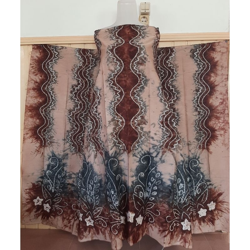 Kain Sasirangan Kaen Batik Banjarmasin Katun Tebal Adem Navy Mewah Seragam Nikahan Bridesmaid Pesta 