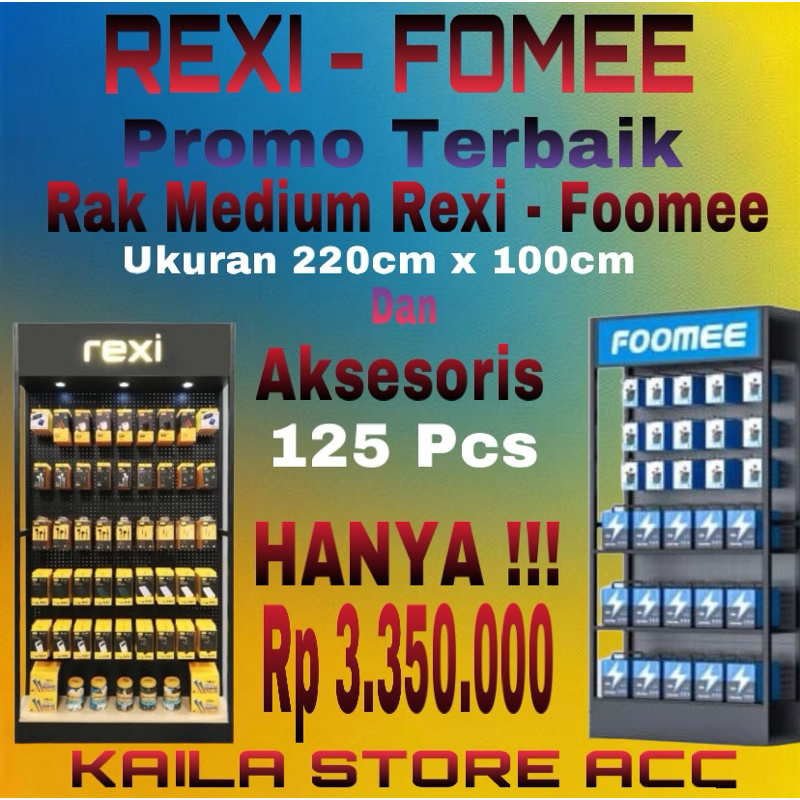 Paket Rak Foomee / Rexi Medium + Acc uk 220cmx100cm Rak Rexi / Rak Foomee + Acc