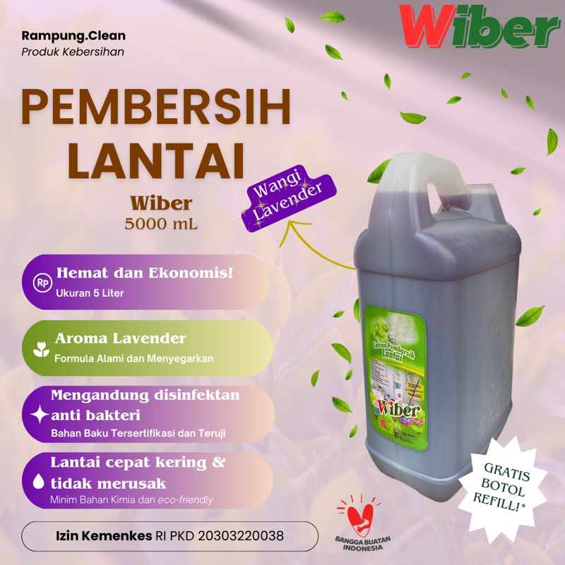 Sabun Pembersih Pel Lantai 5 Liter Wiber Floor Cleaner