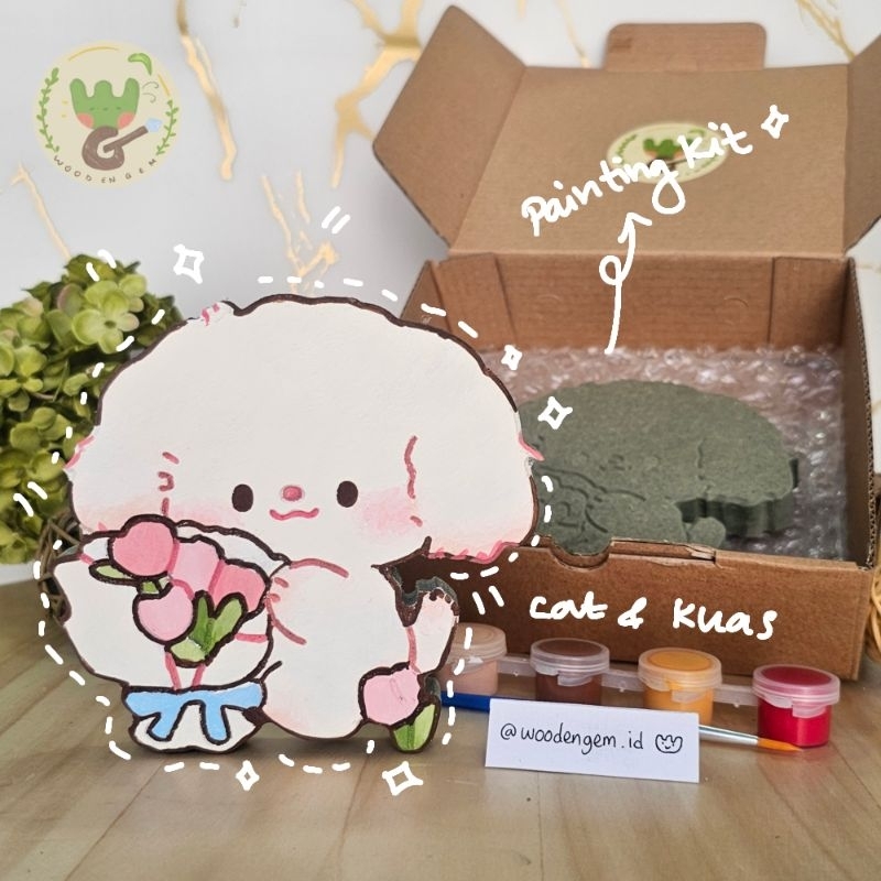 

DIY Wood Character Painting Mewarnai Melukis Mainan Edukatif Anak Hampers Souvenir Kayu Karakter Anjing Buket | Woodengem