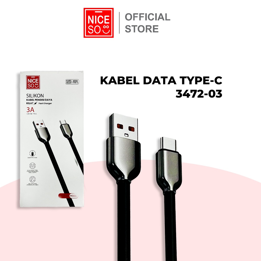 NICESO Official Kabel Data Type-C 3472-03 FAST CHARGING