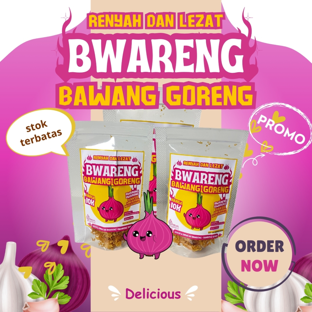 

BWARENG KEMASAN SACHET/ BAWANG GORENG 25 GRAM/ ASIN GURIH GARING/ BAWANG GORENG TEPUNG BAWANG GORENG 25 GRAM ASLI ORIGINAL/ PREMIUM/ TANPA TEPUNG/ MASAKAN PETANI ASLI/ BAWANG ASLI KRIUK TERMURAAH BAWANG MERAH GORENG/ BRAMBANG GORENG POUCH