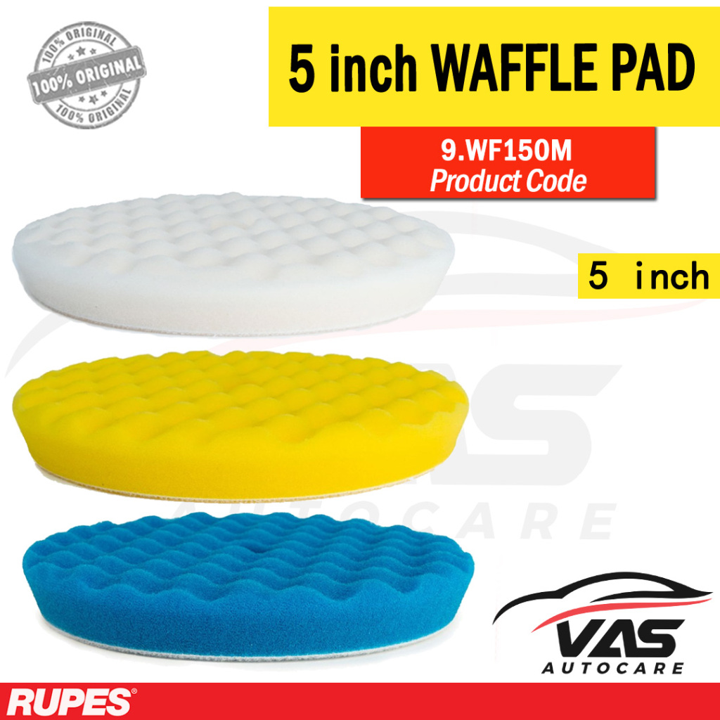 Rupes Waffle Pad Busa Poles Waffle Coarse Biru Kuning Putih