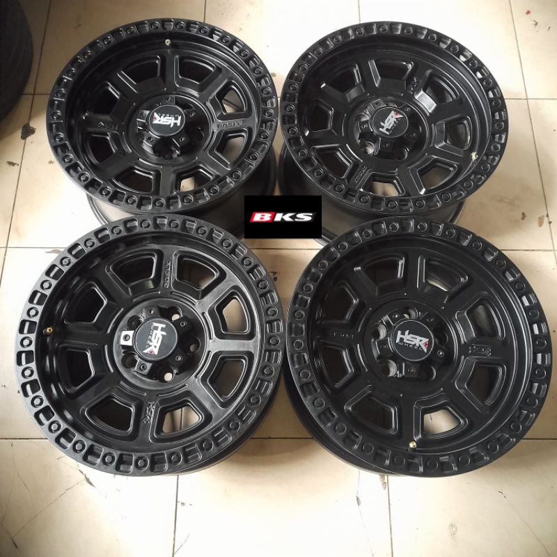 Velg Mobil Second Hsr XT02 Ring 16 lebar 8 pcd 5x114.3 Et 15 Black