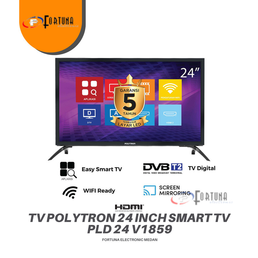 TV POLYTRON 24 INCH EASY SMART DIGITAL PLD-24MV1859/24CV1869 MEDAN