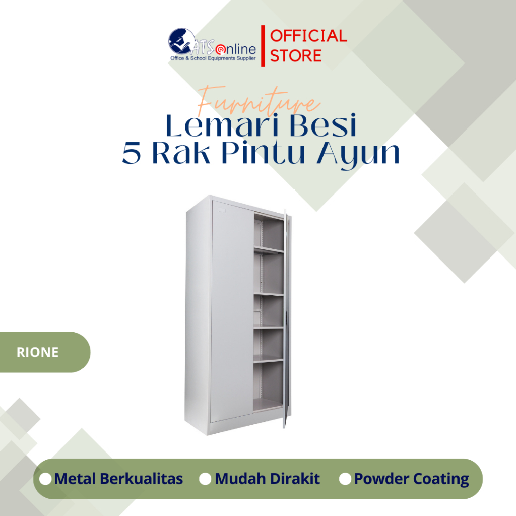 RIONE Lemari Besi 5 Rak Pintu Ayun AD018