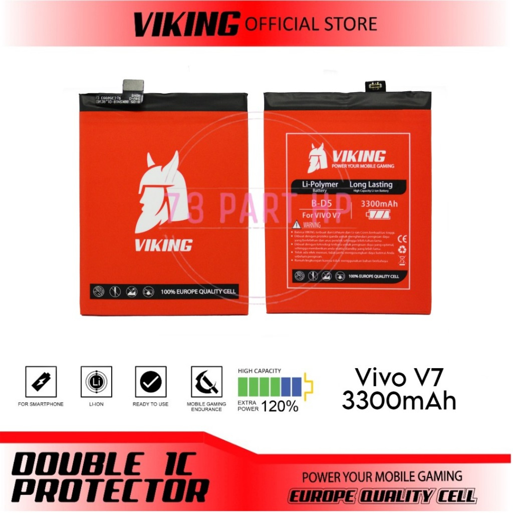 Baterai Viking Double Power - B-D5 / BD5 / Vivo V7 / 1718 / Vivo Y75 - Batu Batre Batrai Batri Batre