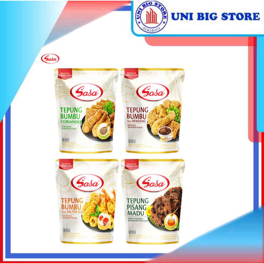 

SASA Tepung Bumbu Ayam Goreng Renyah 900 gr - Kentucky Ayam Krispi 850 gr DUS 12pcs