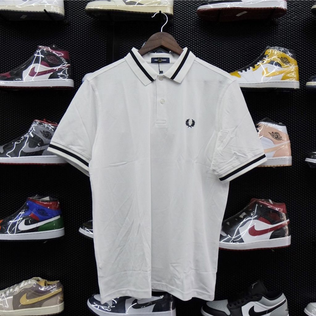 Fred Perry "Black Logo" White Polo