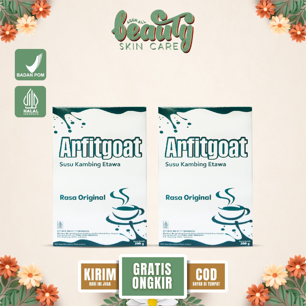 

Arfitgoat Paket 2 Box Susu Kambing Etawa Platinum Rasa Original Atasi Asma Sesak Napas Sakit Nyeri Sendi Tulang Keropos Osteoporosis BPOM HALAL
