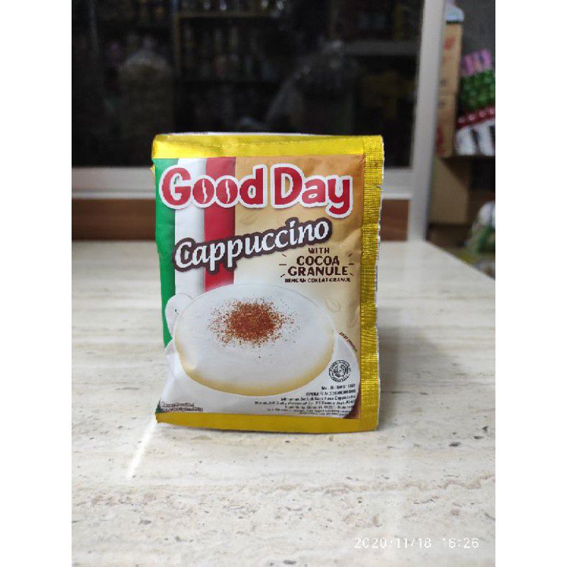 

kopi gooday capucino per renceng isi 10 pcs