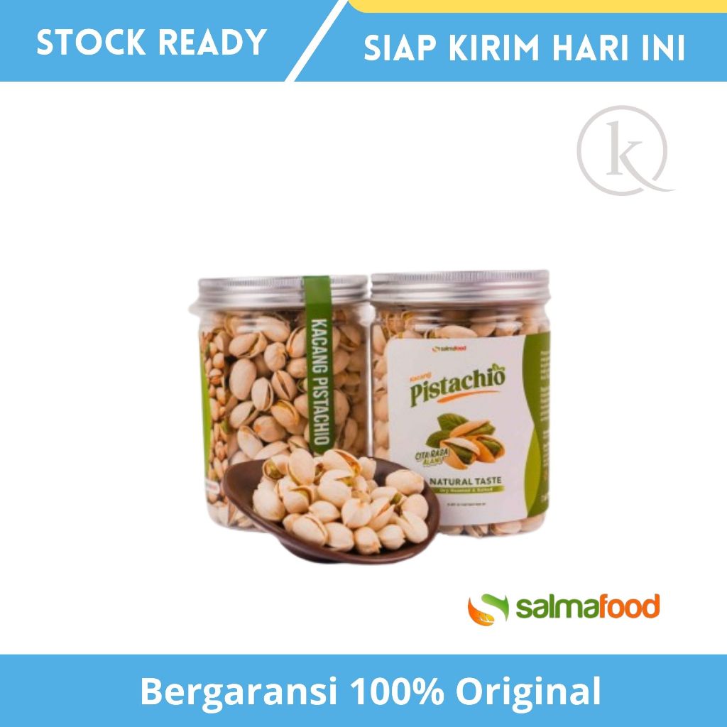 

Kacang Fustuk Pistachio Panggang Renyah Premium Original Pistachios Roasted | Salma Food