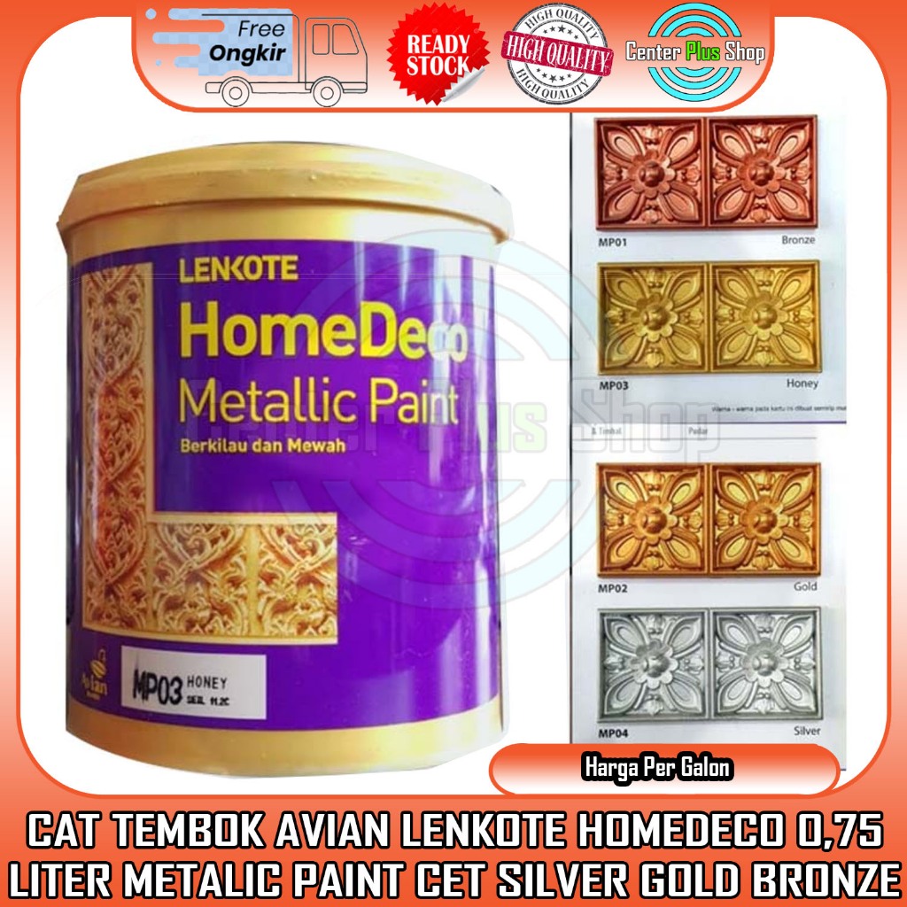 CAT TEMBOK LENKONTE HOMEDECO 0,75 LITER DEKORASI METALIK L LT LTER LTR AVIAN BRANDS WATER BASED META