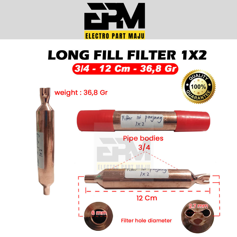 FILTER ISI KULKAS 1 X 2 BODY 3/4 PANJANG 12 CM