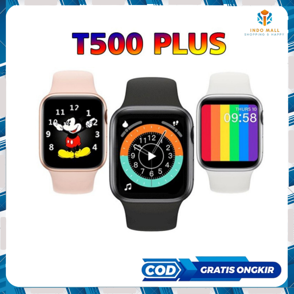 T500 Jam Tangan Smartwatch T500 Plus Smart Watch T500+ Hiwatch Paragon Indomall