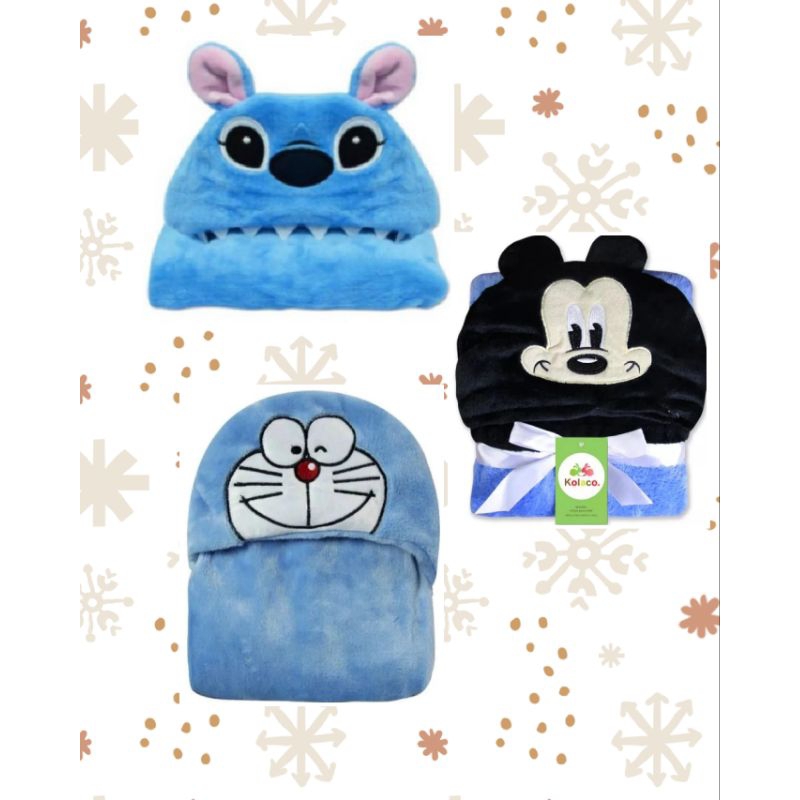 Selimut Bayi Topi Karakter lucu, imut, carter love, baby blanket, just one you motif baby boy, halus