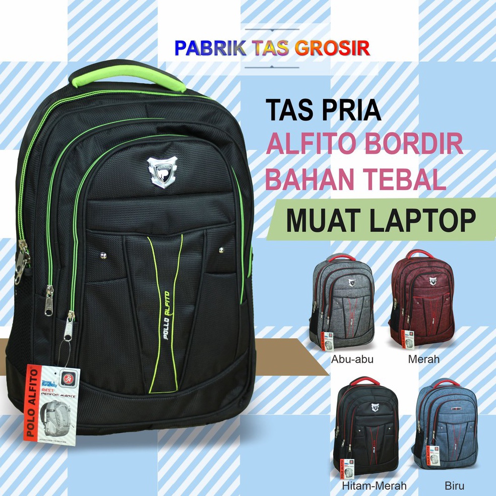 See More Tas Polo Pria Original Ransel Gendong Polo Alfito Bordir Tas Laptop Sekolah SMP SMA Backpac