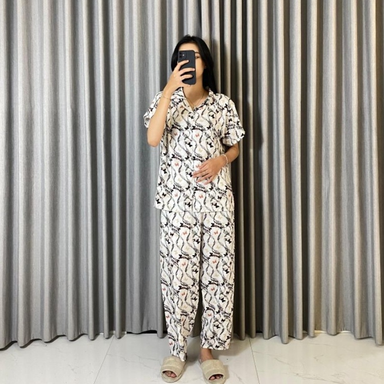 Lariza ONE SET RAYON PREMIUM SETELAN BUSUI RAYON  PIYAMA MENUYUSUI  SET RAYON