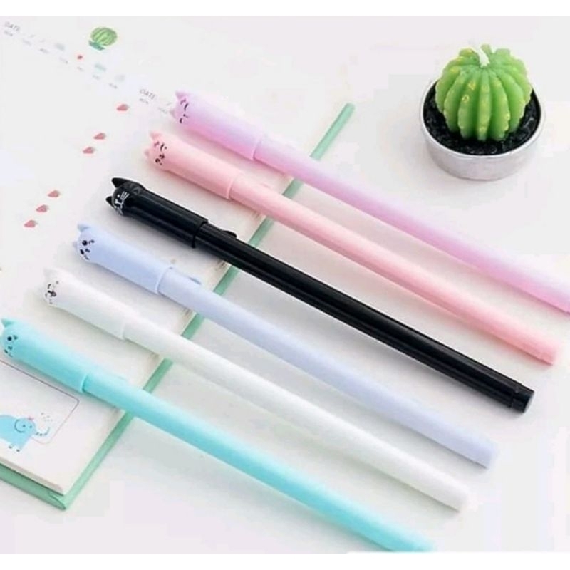 

Pulpen gel karakter kucing meow lucu pulpen kartun unik