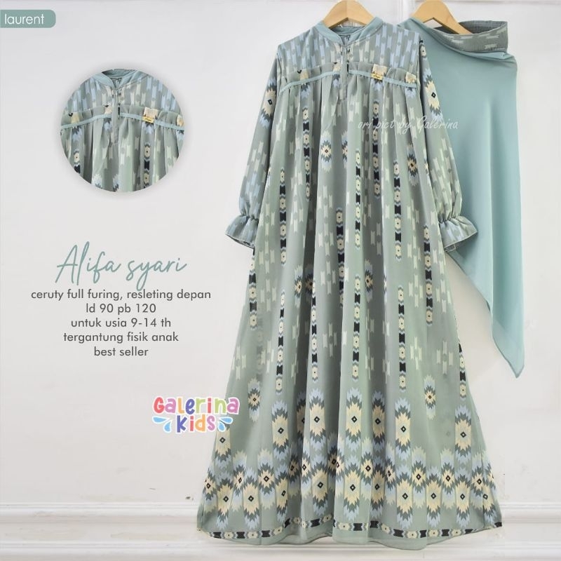 Alifa syari//dress///dress anak//dress premium//best seller
