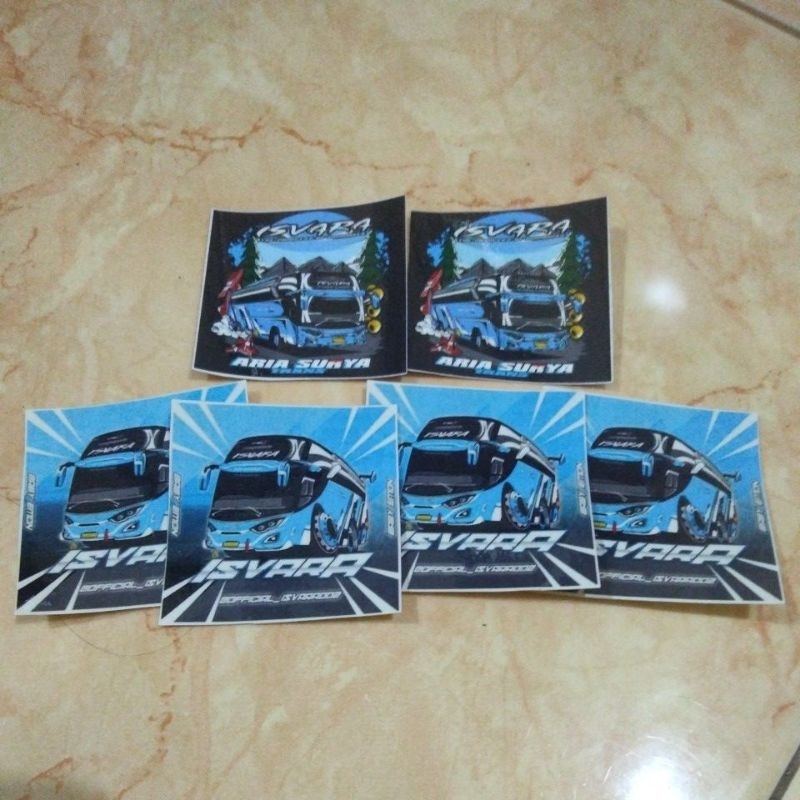 STIKER BUS MANIA "ISVARA" BIRU