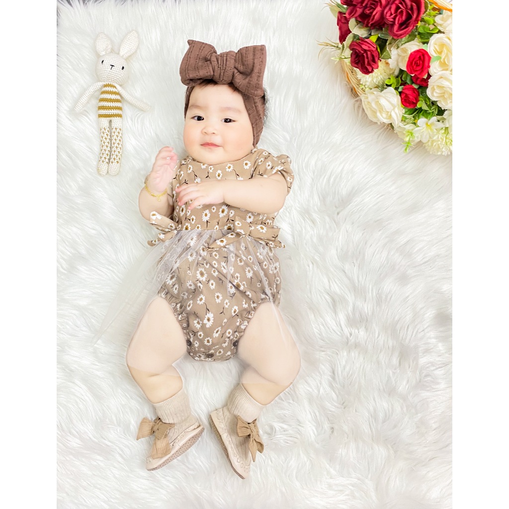 ROMPER JUMPSUIT AMARA | JUMPER BAYI PEREMPUAN | BAJU BAYI PEREMPUAN 0-14 BULAN