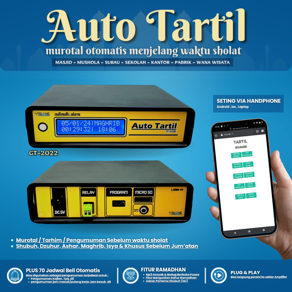 MESIN AUTOTARTIL tartil otomatis adzan otomatis murotal masjid
